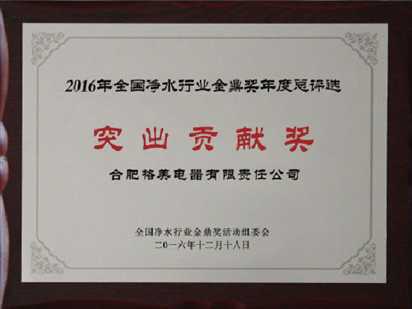 全國凈水行業突出貢獻獎 全國凈水行業突出貢獻獎